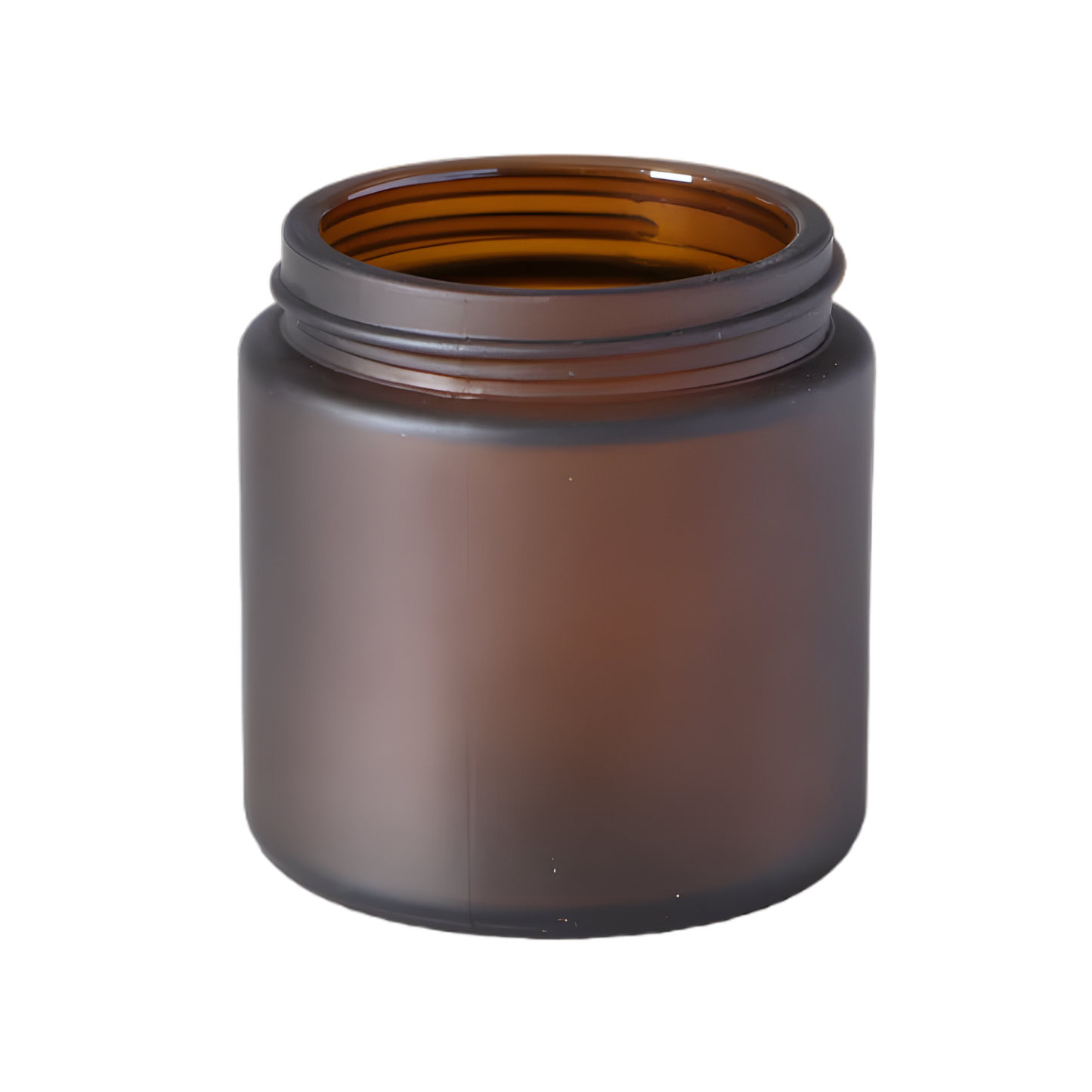 100ml frosted amber glass jar with matte finish without lid for luxury candle making and premium cosmetics.