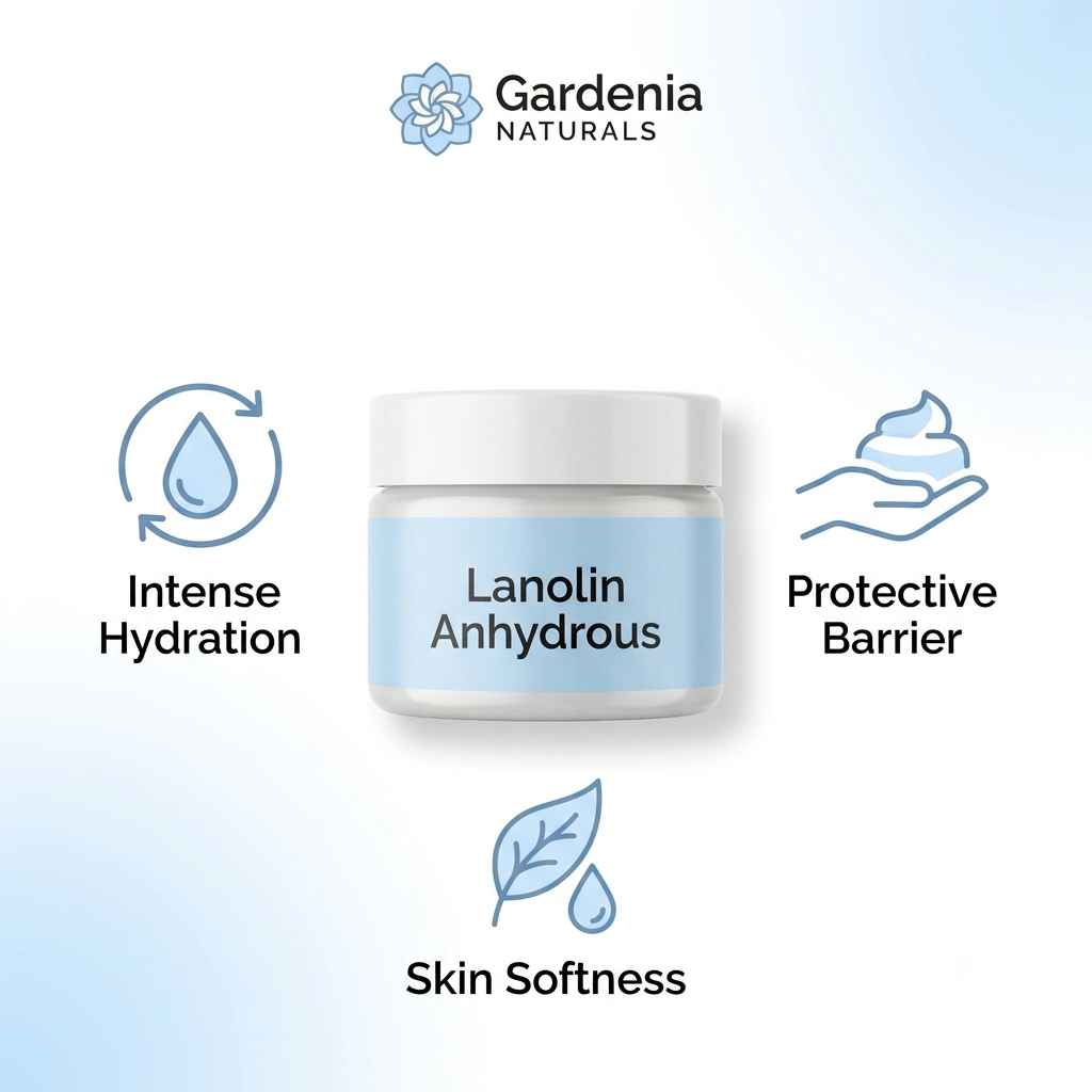 Lanolin Anhydrous UltraHydrating USP Grade for Nipple Balms Dry Skin - Natural ingredient for professional and DIY cosmetic use