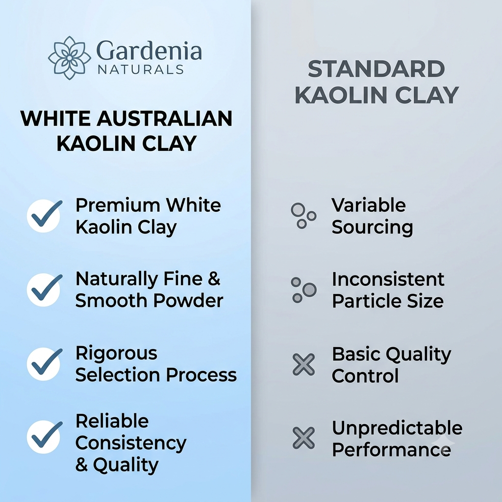 White Australian Kaolin Clay Mild Mineral Clay for Sensitive Skin Baby Powders - Natural ingredient for professional and DIY cosmetic use