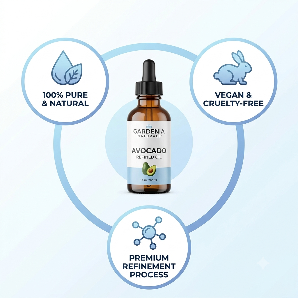 Avocado Refined Oil (Persea gratissima) โ Deeply Moisturizing Refined Avocado Oil for Dry Skin