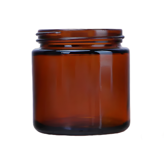 100ml amber glass jar without lid for candle making and cosmetic packaging.