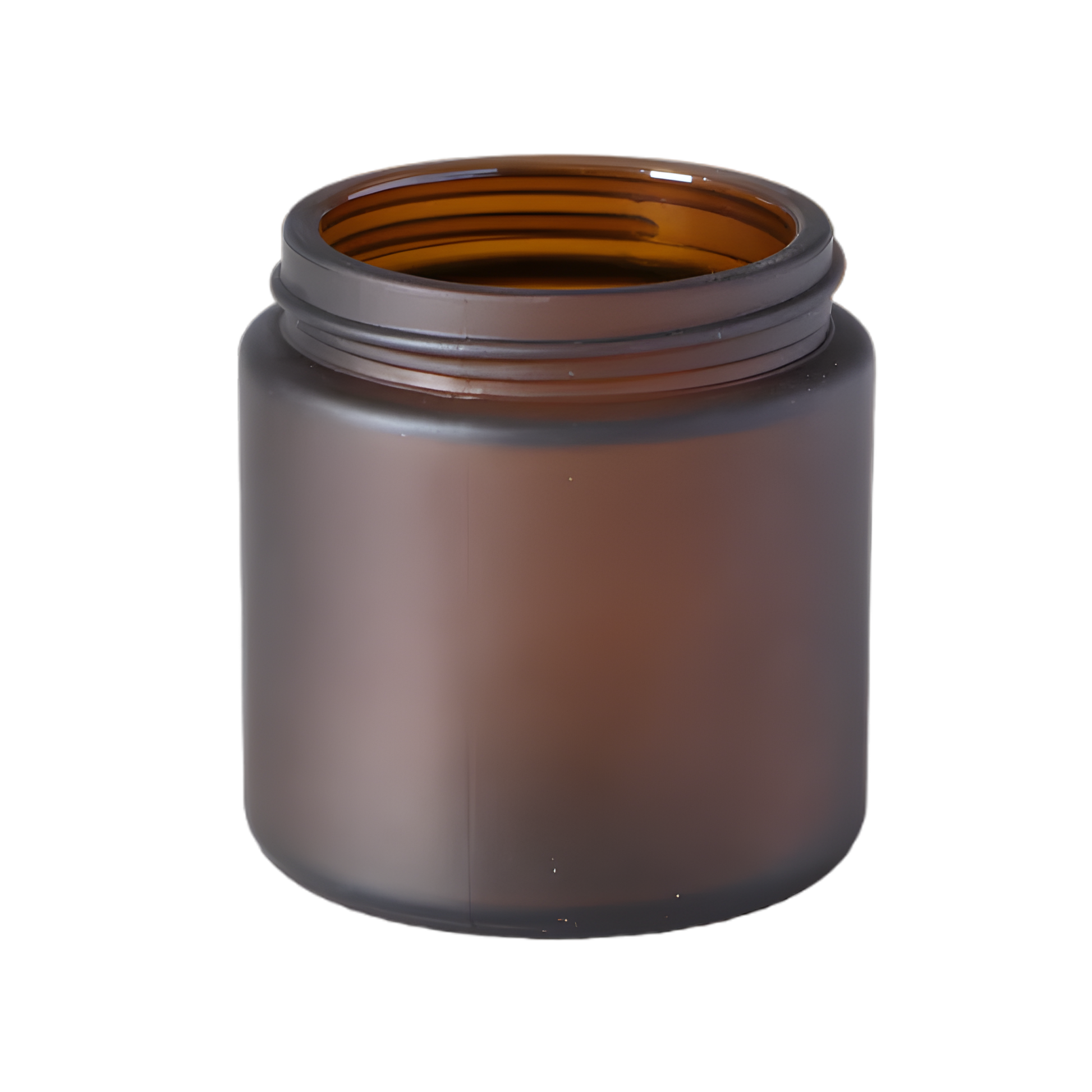 100ml frosted amber glass jar with matte finish without lid for luxury candle making and premium cosmetics.