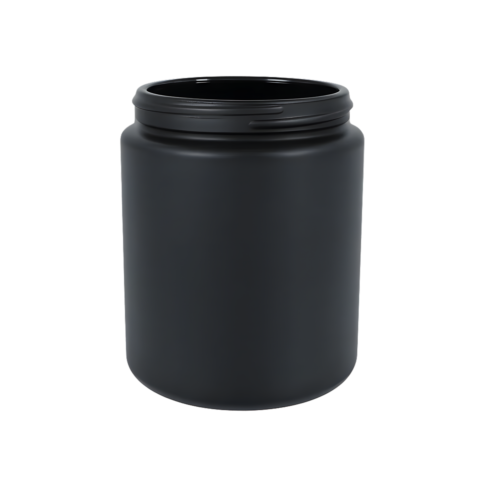 250ml large matte black glass jar without lid for professional candle making and luxury skincare packaging.