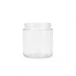 100ml crystal clear glass jar without lid for candle making, samples, and cosmetic packaging.