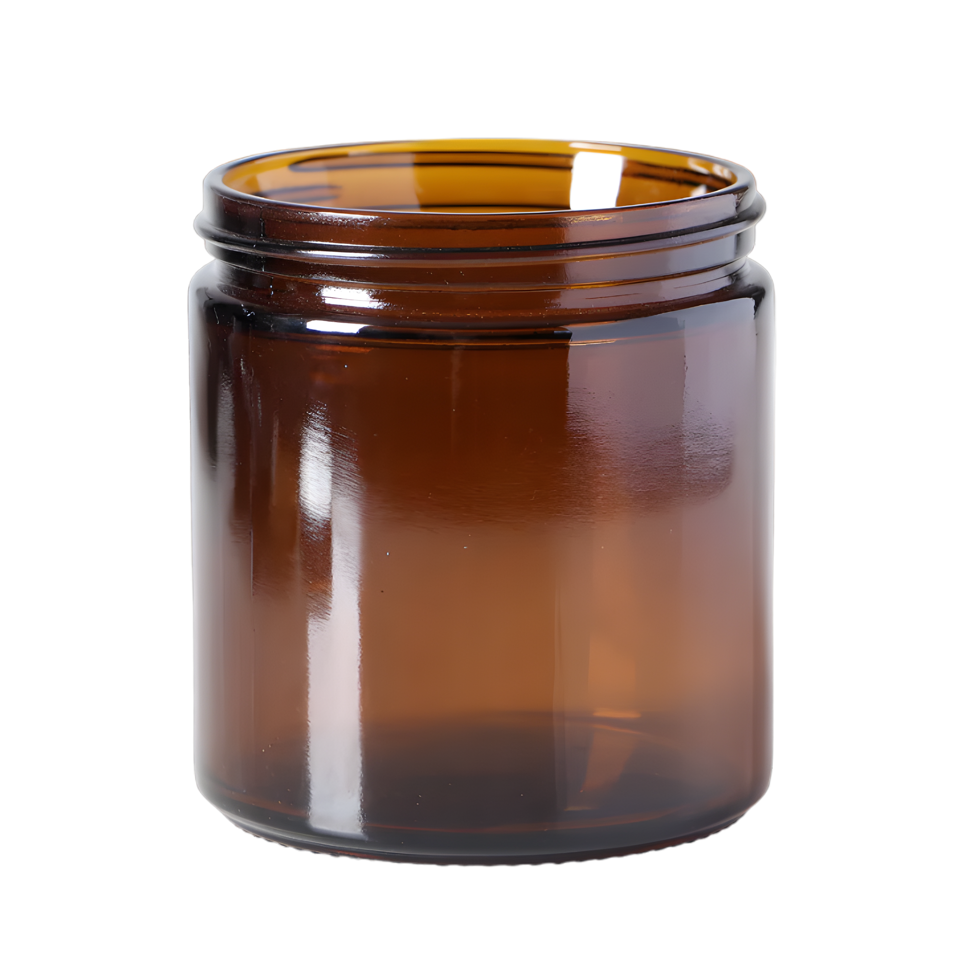400ml extra large amber glass apothecary jar without lid for candle making and bulk skincare products.