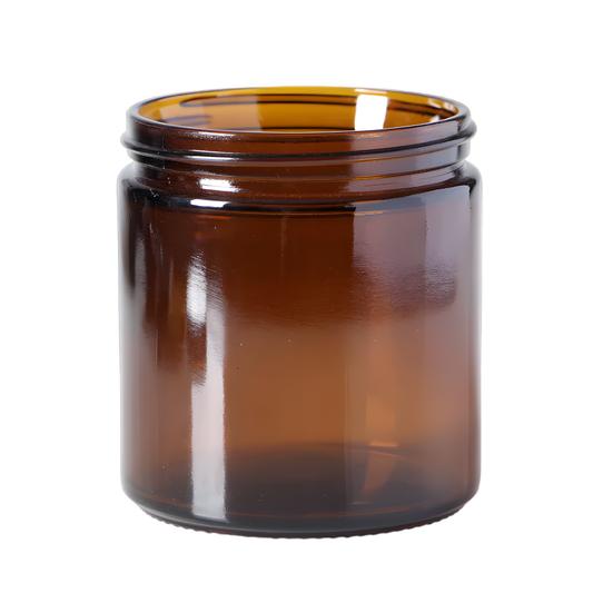 400ml extra large amber glass apothecary jar without lid for candle making and bulk skincare products.