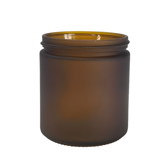 400ml extra large frosted amber glass jar with matte finish without lid for luxury statement candles and apothecary products.