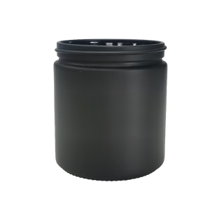400ml extra large matte black glass jar without lid for professional statement candles and luxury apothecary storage.