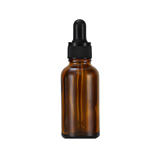 30ml Amber Glass Dropper Bottle with Black Dropper