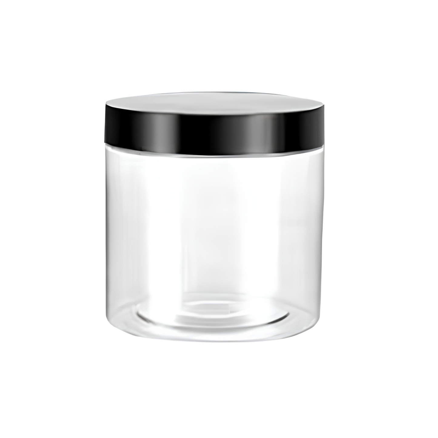 100ml Transparent Plastic Jar with Black Lid - Cosmetic Container