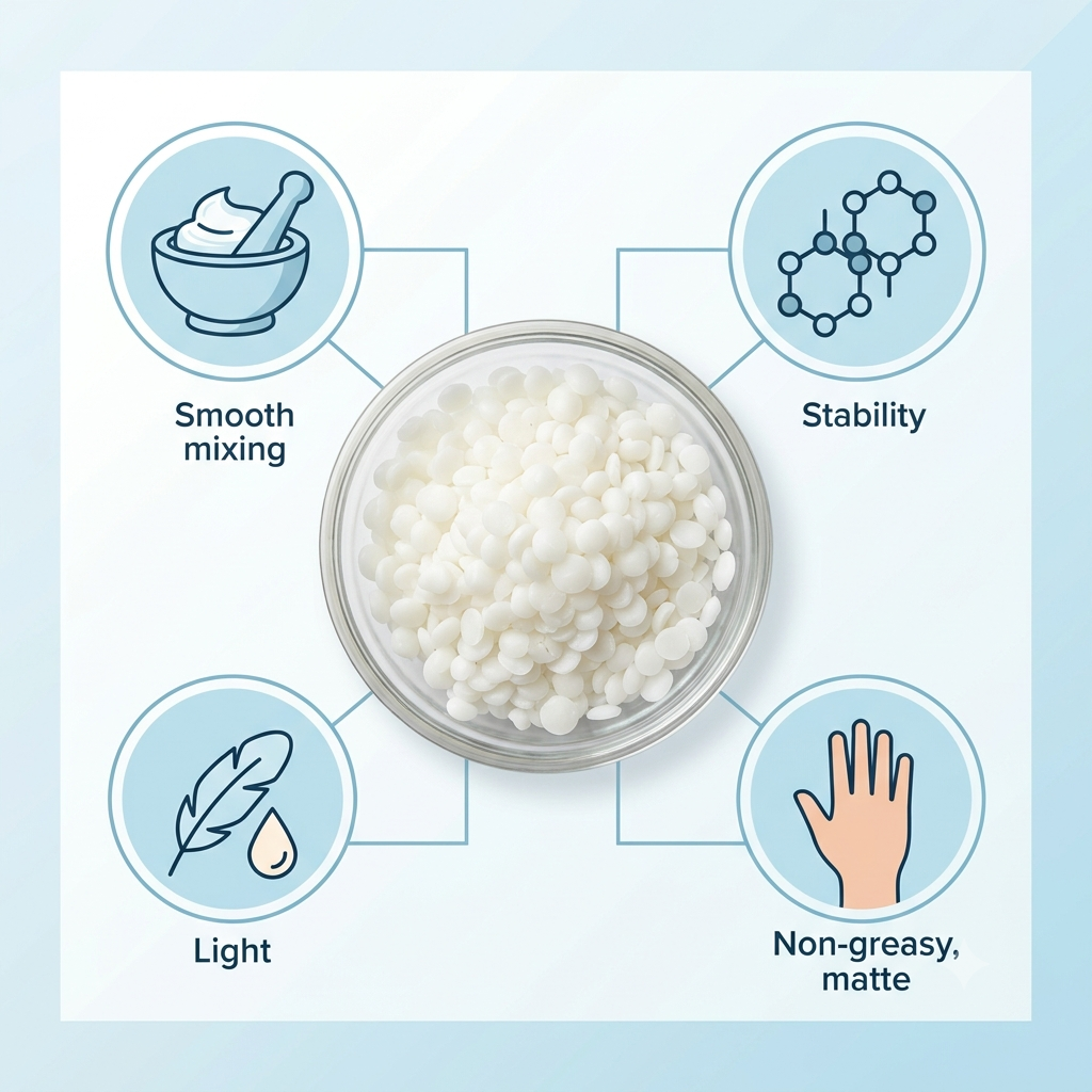 Cetearyl Alcohol Emulsifying Wax NonIonic Emulsifying Wax Thickener for Lotions - Natural ingredient for professional and DIY cosmetic use