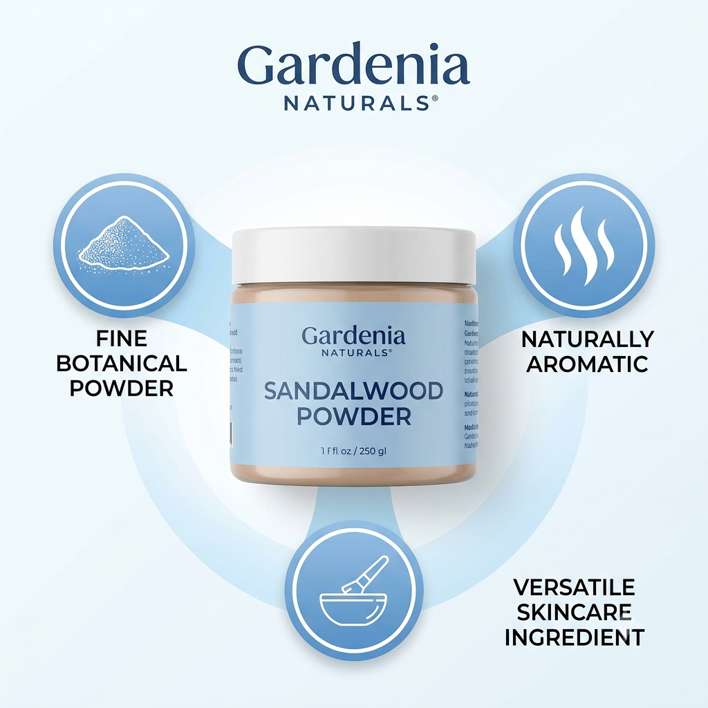 Sandalwood Powder Natural Aromatic Exfoliant for Face Masks Incense - Natural ingredient for professional and DIY cosmetic use
