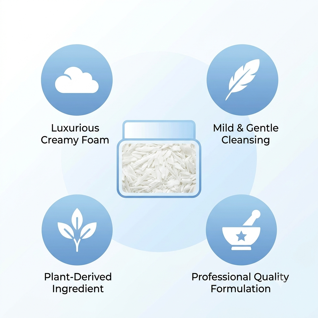 SLMI Sodium Lauroyl Methyl Isethionate SulfateFree EcoFriendly Surfactant for Premium Hair Skin Care - Natural ingredient for professional and DIY cosmetic use