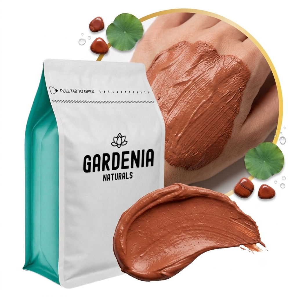 Red French Clay Revitalizing Mineral Clay for Dull Skin Hair Masks - Natural ingredient for professional and DIY cosmetic use