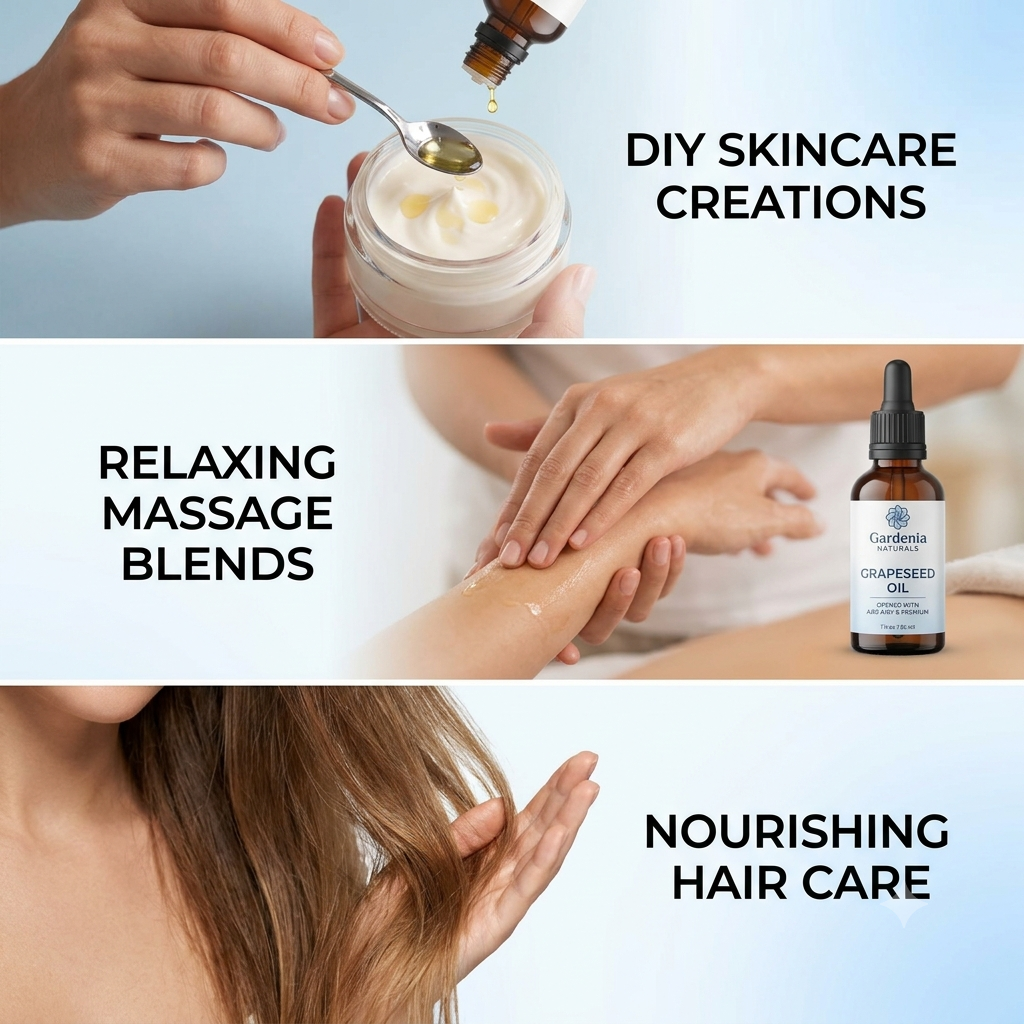 Grapeseed Oil (Vitis vinifera) – Non-Greasy Grapeseed Oil for Face Massage & Astringent Skincare