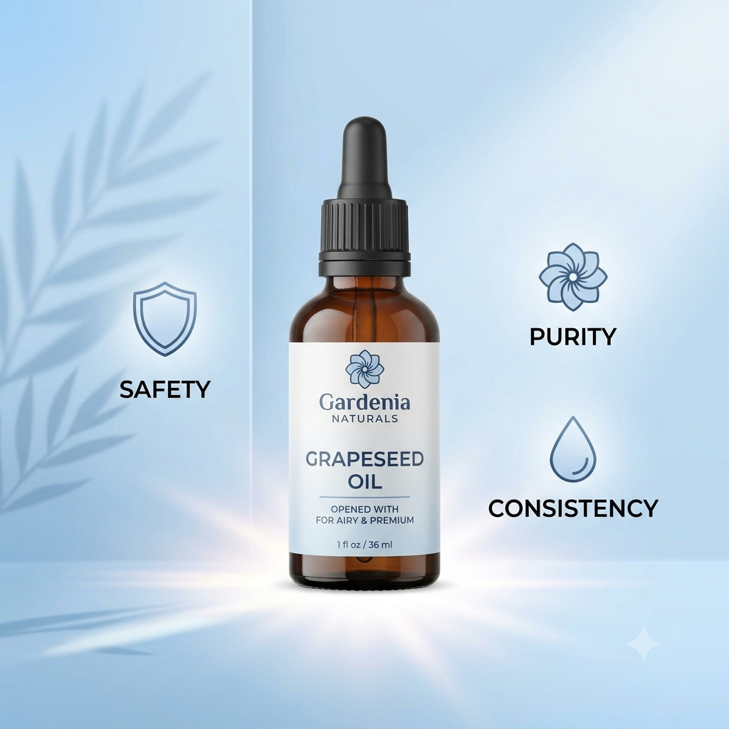 Grapeseed Oil (Vitis vinifera) – Non-Greasy Grapeseed Oil for Face Massage & Astringent Skincare