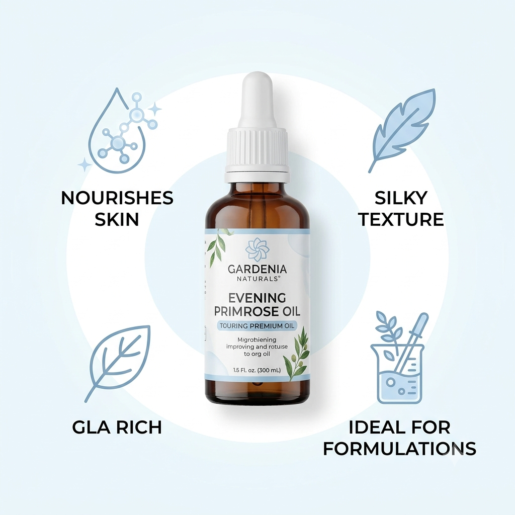 Evening Primrose Oil (Oenothera biennis) – Omega-6 Rich Evening Primrose Oil for Hormonal Skin Balance
