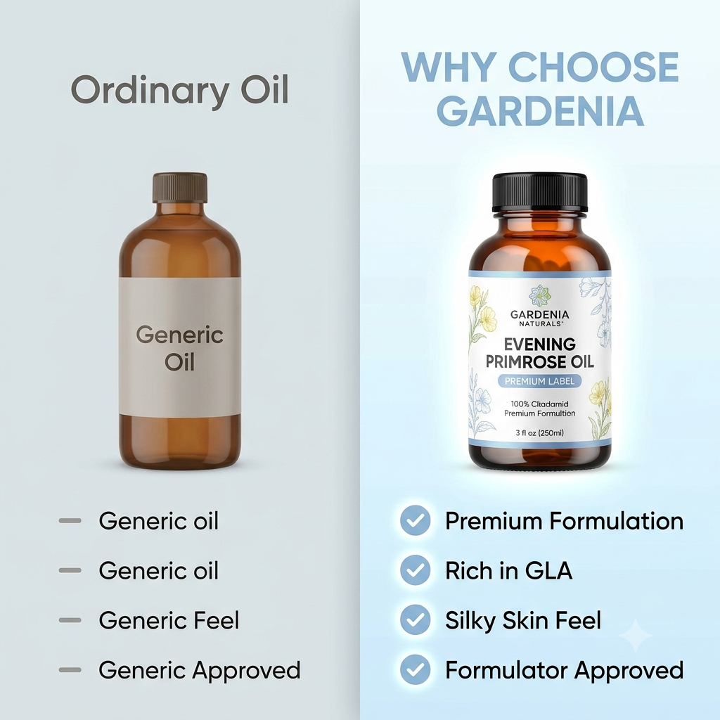 Evening Primrose Oil (Oenothera biennis) – Omega-6 Rich Evening Primrose Oil for Hormonal Skin Balance