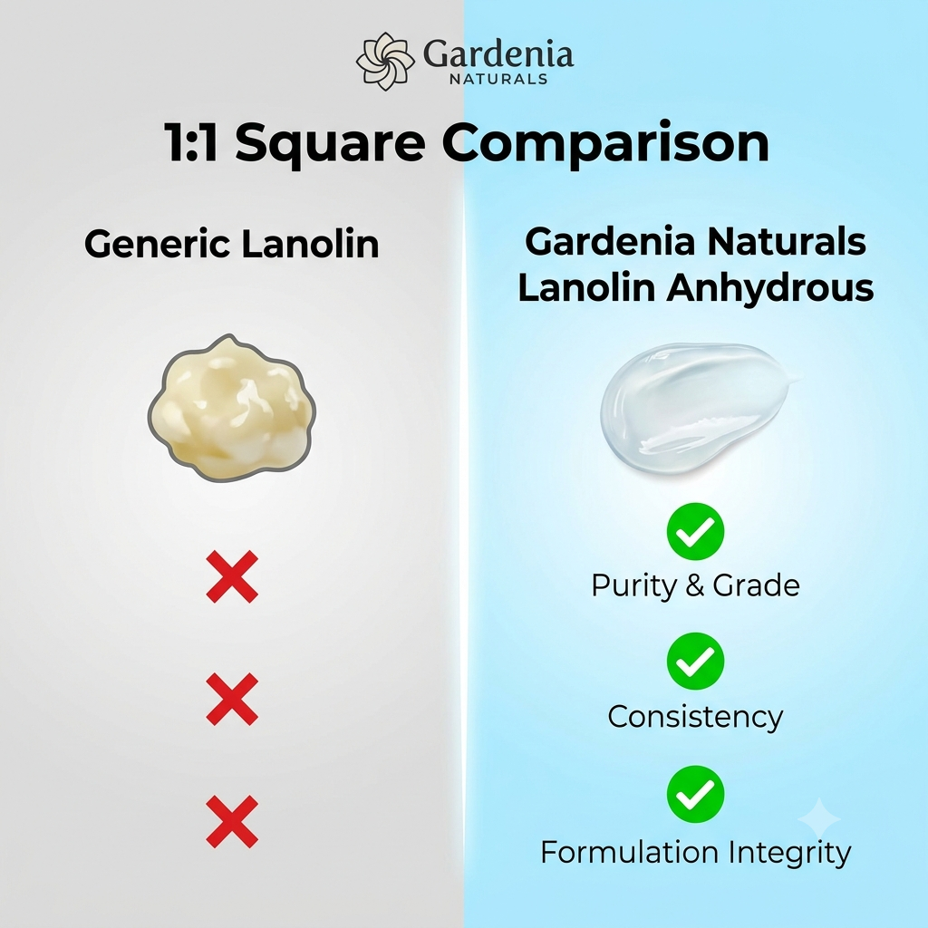 Lanolin Anhydrous UltraHydrating USP Grade for Nipple Balms Dry Skin - Natural ingredient for professional and DIY cosmetic use