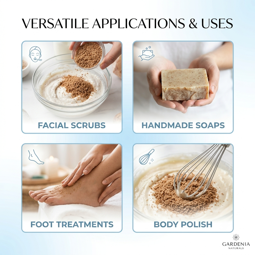 Walnut Shell Abrasive Fine Botanical Exfoliant for Face Foot Scrub - Natural ingredient for professional and DIY cosmetic use