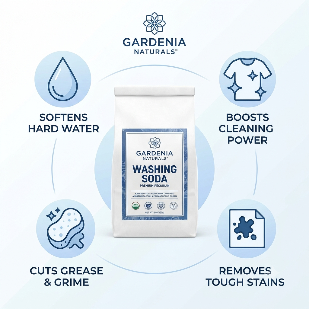 Washing Soda Sodium Carbonate Natural Laundry Booster HeavyDuty Cleaner - Natural ingredient for professional and DIY cosmetic use