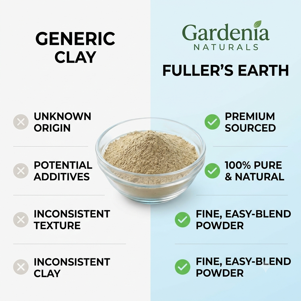 Fullers Earth Clay Deep Cleansing Clay for Oily Skin Brightening - Pure natural carrier oil for skincare and aromatherapy