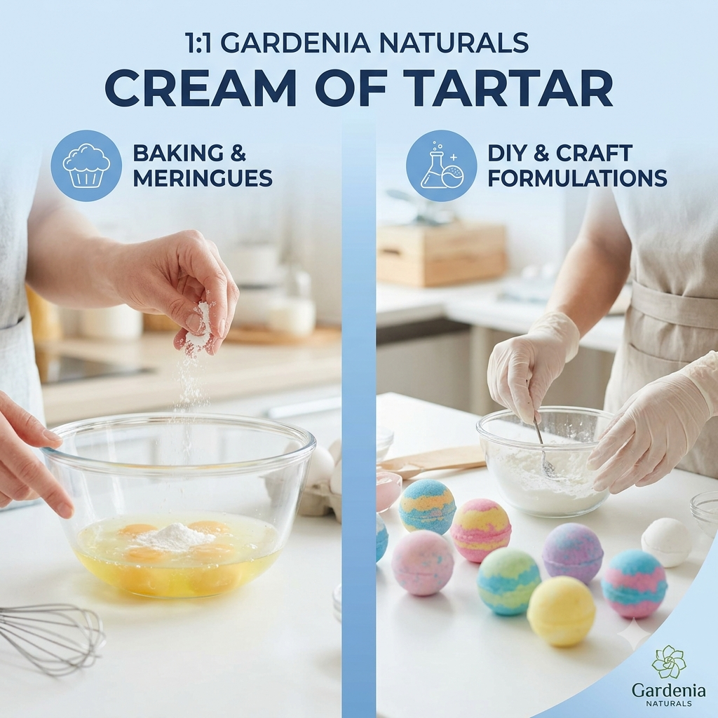 Cream of Tartar Natural Bath Bomb Hardener Baking Aid - Unscented natural cosmetic base cream for skincare formulations