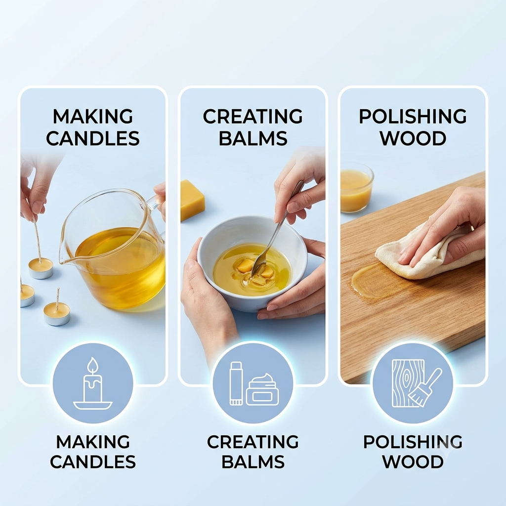 Bees Wax Pure Filtered Wax for Candle Making Wood Polish - Natural ingredient for professional and DIY cosmetic use