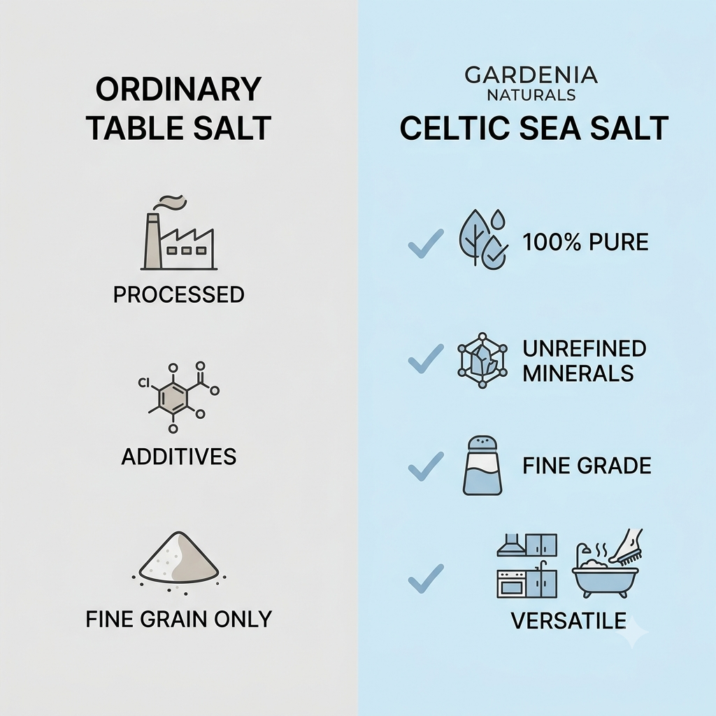 Celtic Sea Salt Sel Gris Fine Grade MineralRich French Grey Salt for Cooking Body Scrubs - Mineral-rich natural bath salt for relaxation and detox