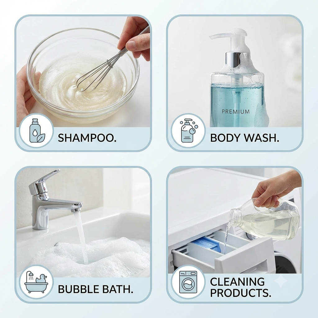 SLES Sodium Lauryl Ether Sulphate HighFoam Liquid Surfactant for Body Wash Soap - Natural ingredient for professional and DIY cosmetic use