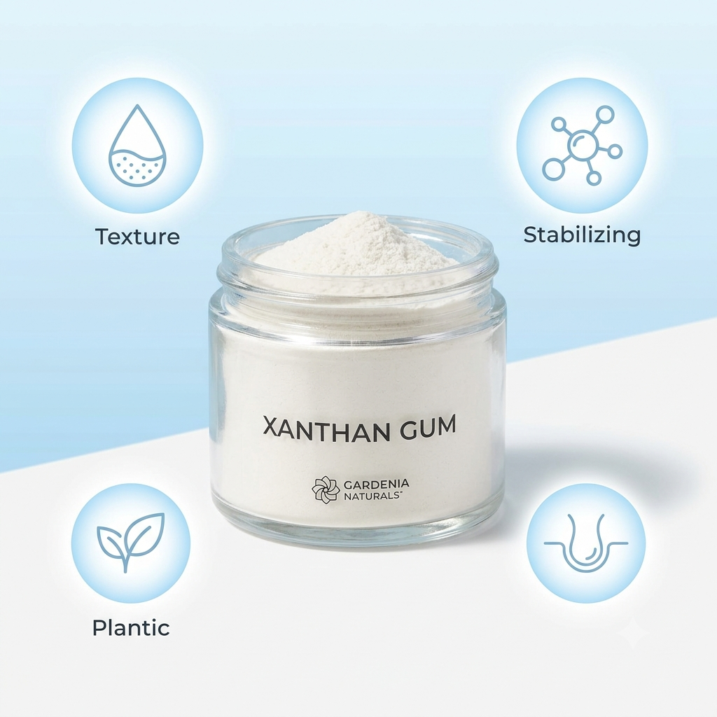 Xanthan Gum Natural Vegan Thickener Stabilizer for Gels Creams - Unscented natural cosmetic base cream for skincare formulations