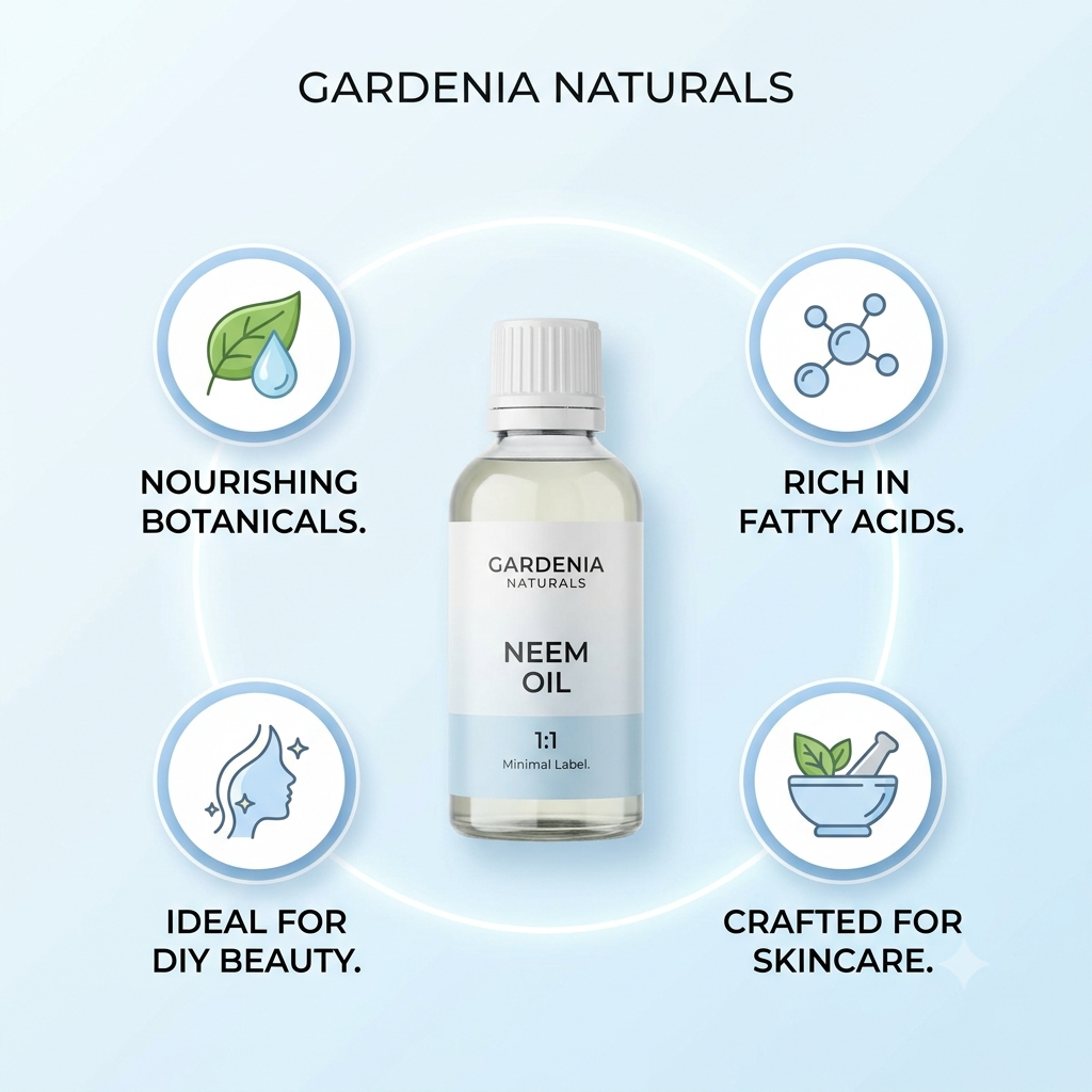 Neem Oil (Azadirachta indica) – Potent Pure Neem Oil for Natural Skin Defense & Garden Care