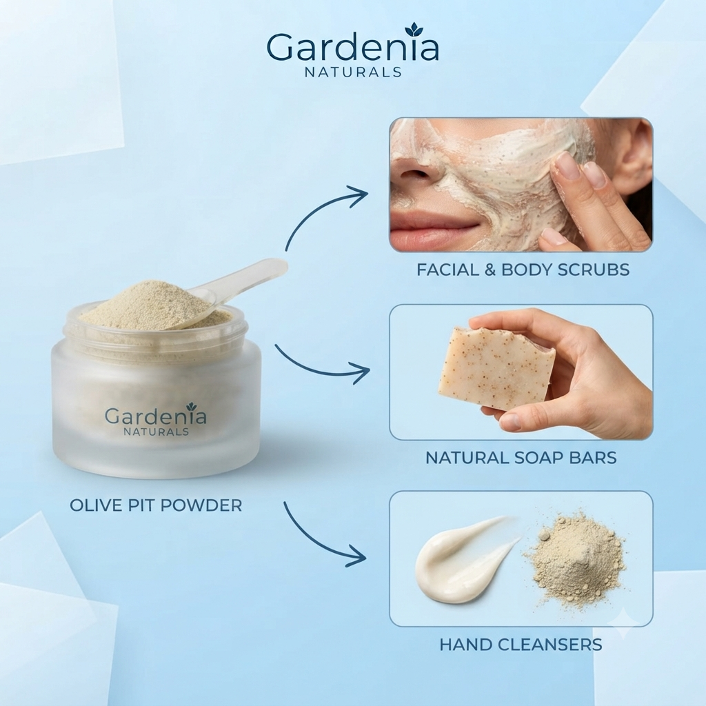 Olive Pit Powder Fine Ground Scrub Ingredient for Face Body - Natural ingredient for professional and DIY cosmetic use