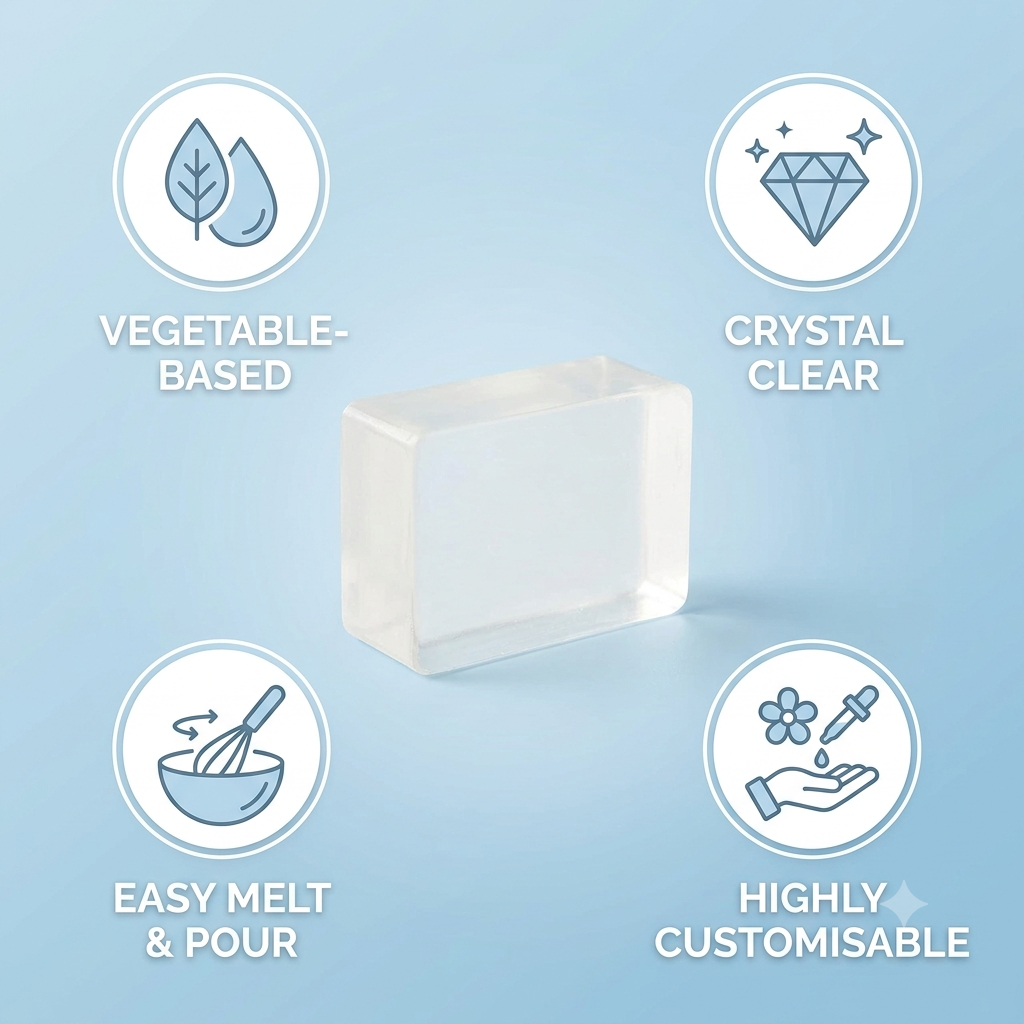 Clear Melt Pour Soap Base Crystal Vegetablebased Soap - Premium melt and pour soap base for DIY soap making