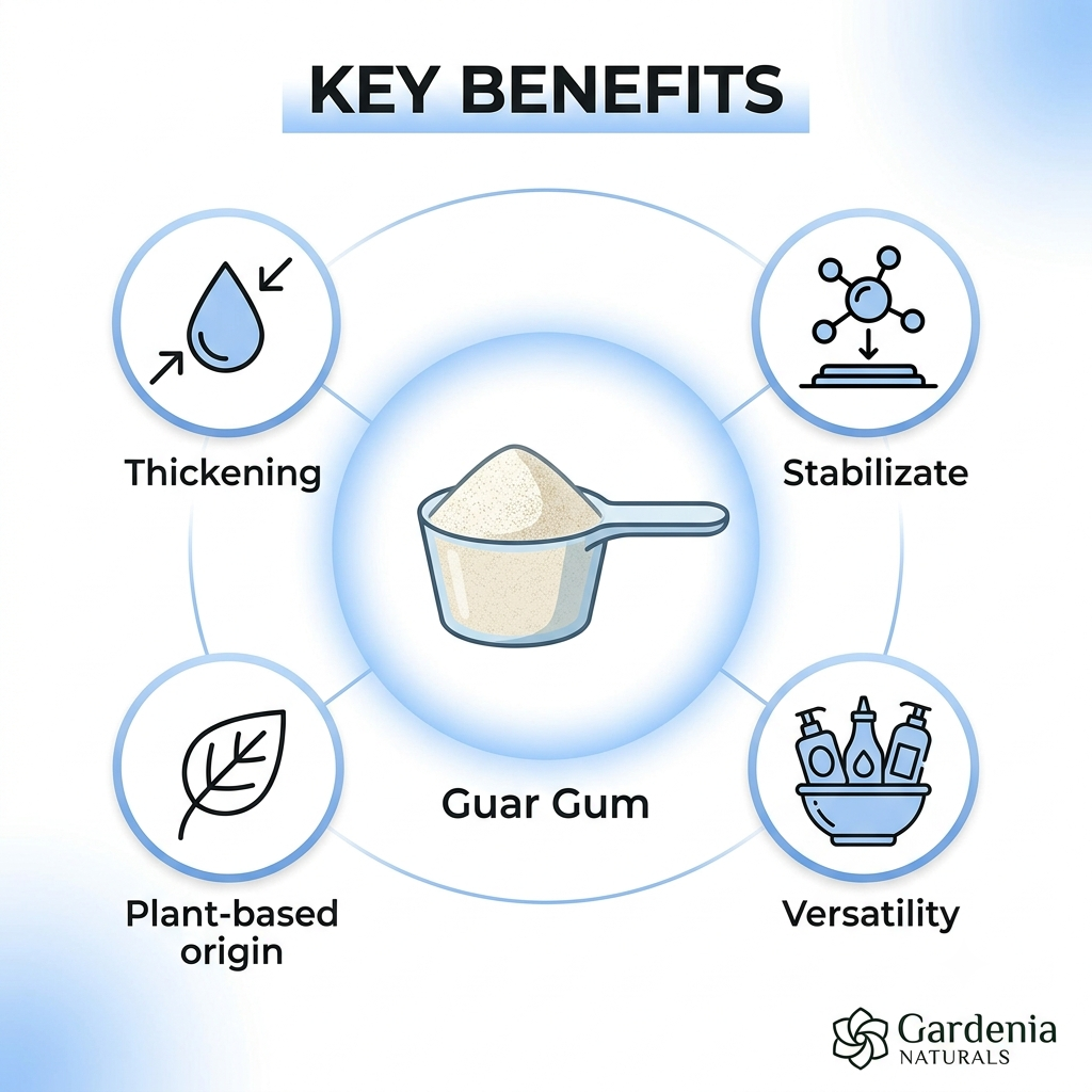 Guar Gum PlantBased Thickener Stabilizer for Food Cosmetics - Natural ingredient for professional and DIY cosmetic use