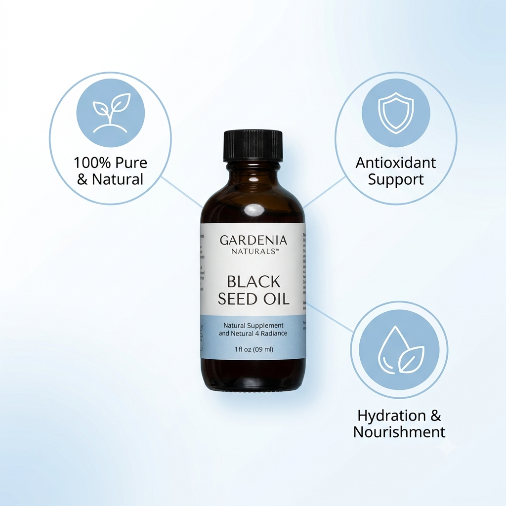 Black Seed Oil (Nigella sativa) – Pure Cold-Pressed Black Cumin Seed Oil for Wellness & Skin
