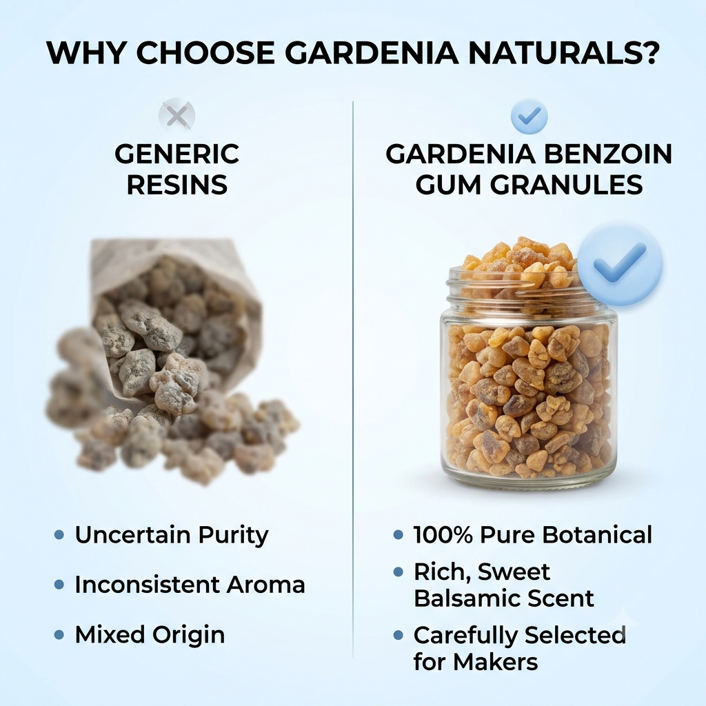 Benzoin Gum Granules Aromatic Resin for Incense Fixative for Perfumery - Natural ingredient for professional and DIY cosmetic use
