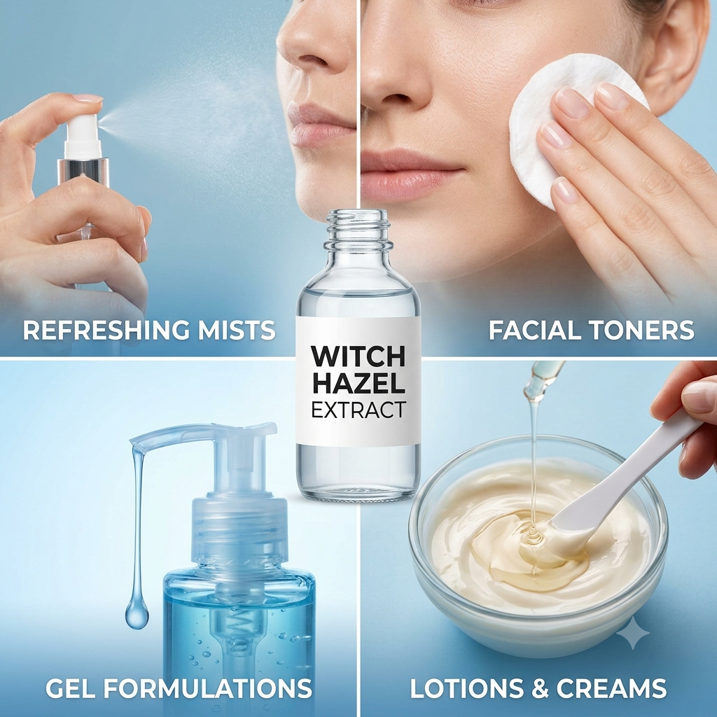 Witch Hazel Extract Natural AlcoholFree Toner for Pore Tightening Soothing - Natural ingredient for professional and DIY cosmetic use