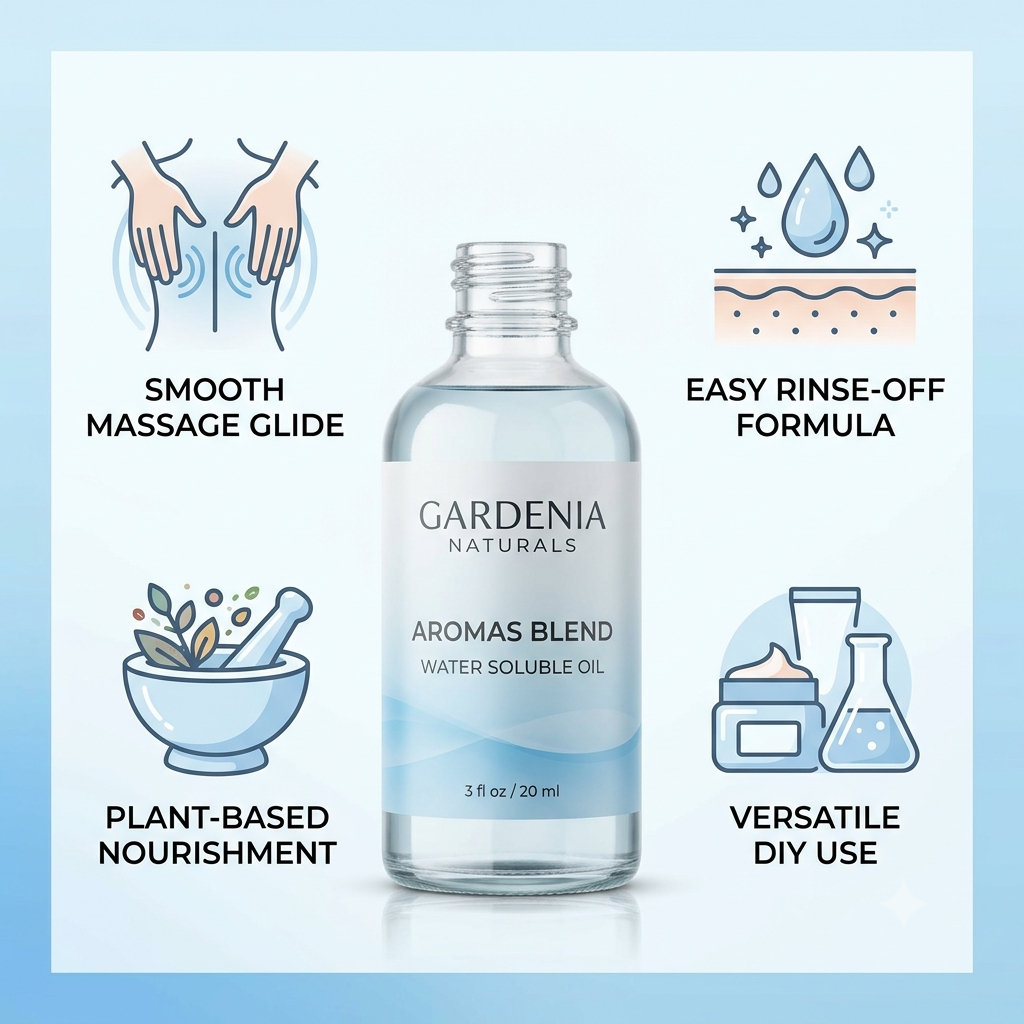 Aromas Blend Water Soluble Oil – Easy-Rinse Aromatic Massage Oil for Professional Spa Use
