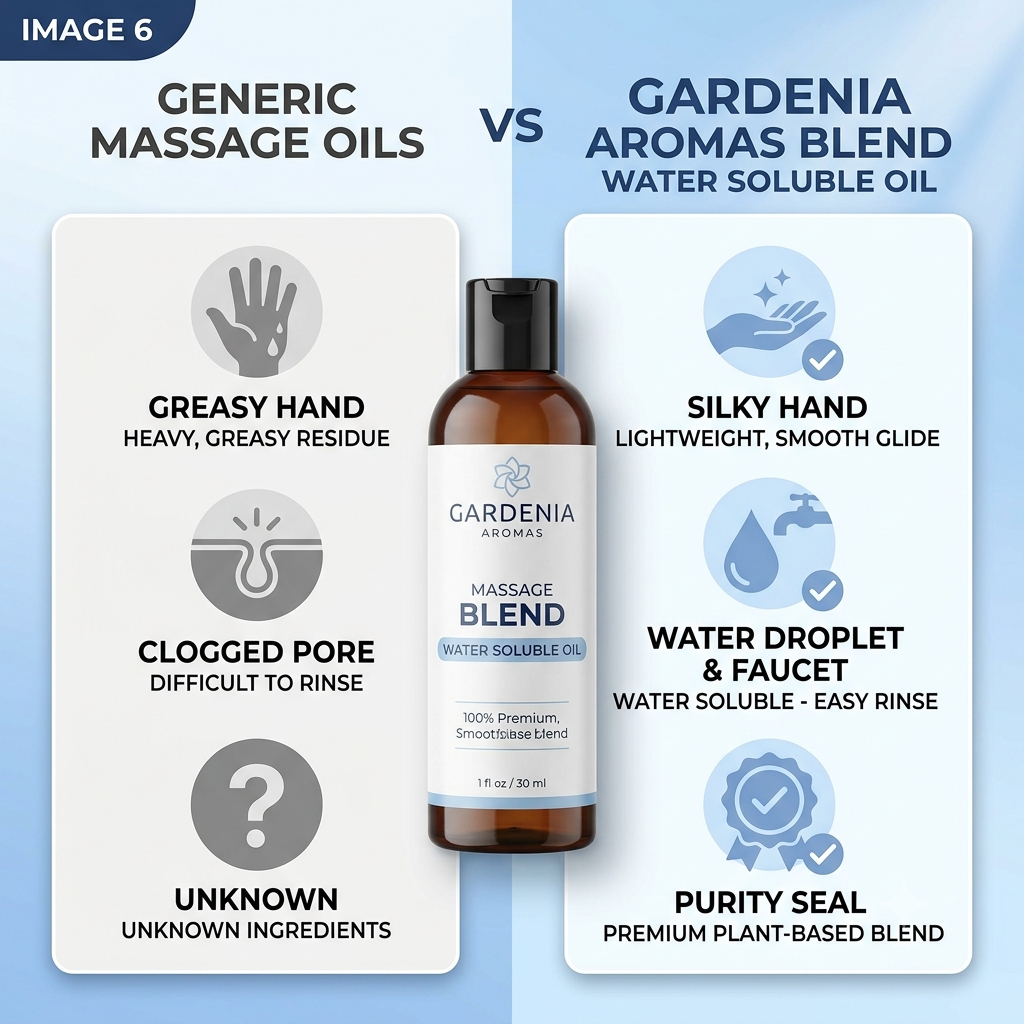 Aromas Blend Water Soluble Oil – Easy-Rinse Aromatic Massage Oil for Professional Spa Use