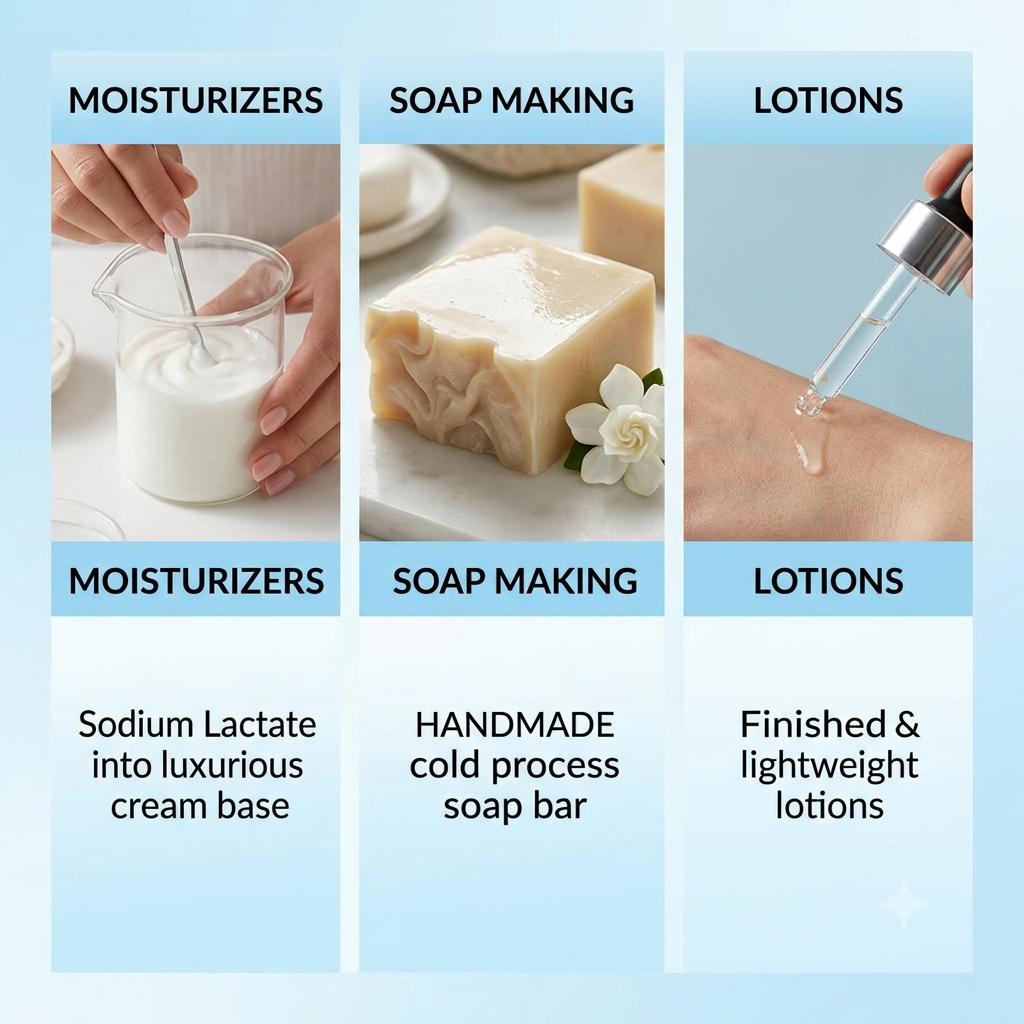 Sodium Lactate Natural Humectant Hardening Agent for Cold Process Soap - Natural ingredient for professional and DIY cosmetic use