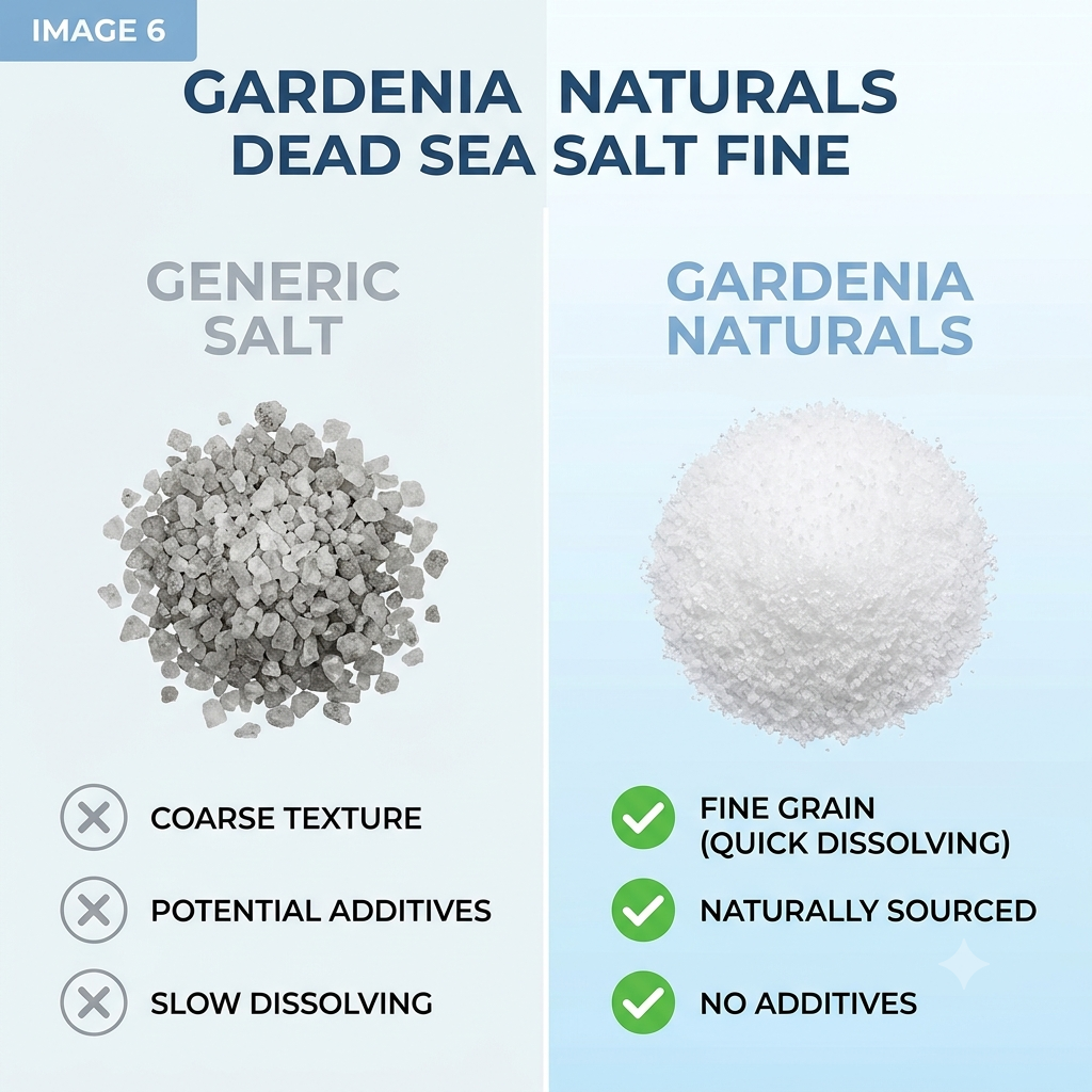 Dead Sea Salt Fine Natural Exfoliating Salt for Body Scrubs Facial Polishes - Mineral-rich natural bath salt for relaxation and detox