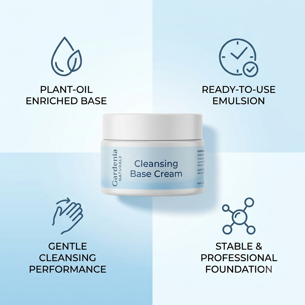 Cleansing Base Cream Light Natural Cleanser Base for All Skin Types - Unscented natural cosmetic base cream for skincare formulations