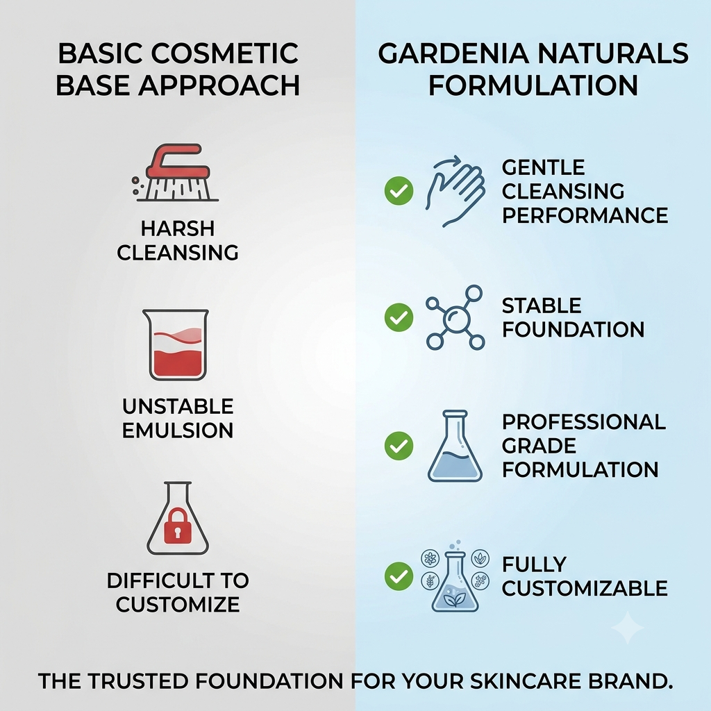 Cleansing Base Cream Light Natural Cleanser Base for All Skin Types - Unscented natural cosmetic base cream for skincare formulations