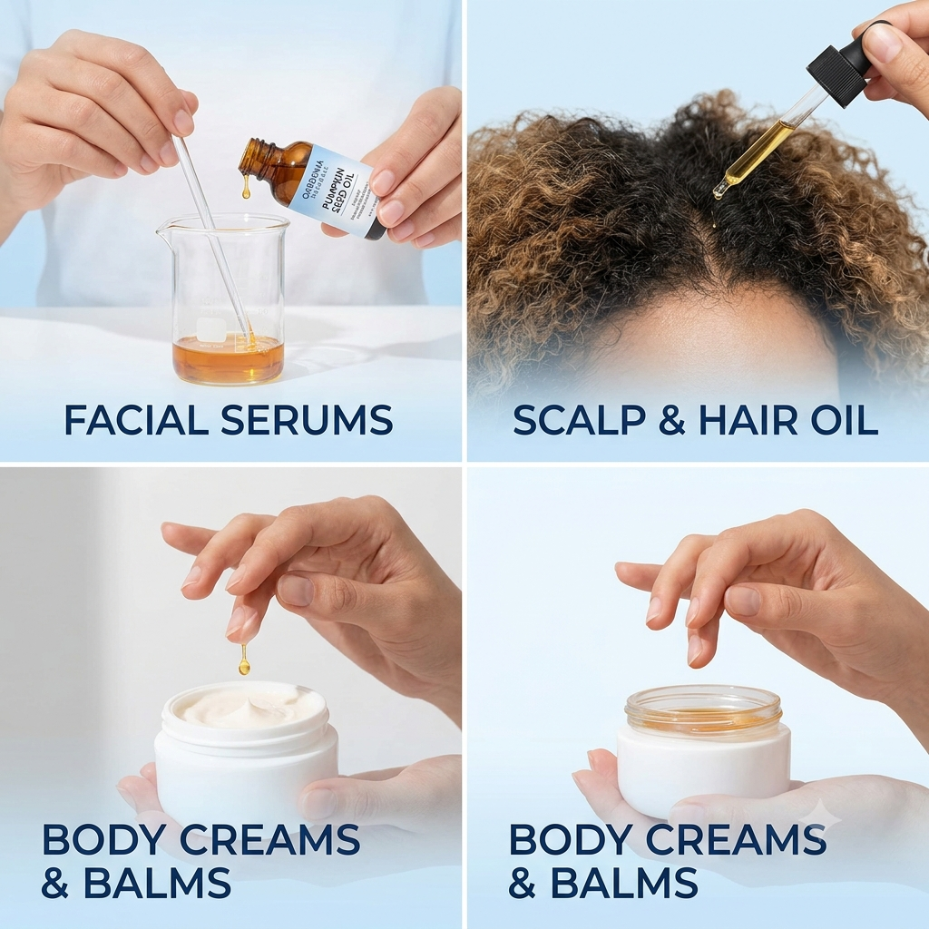 Pumpkin Seed Oil (Cucurbita pepo) – Vitamin-Rich Pumpkin Seed Oil for Scalp Health & Skin Tone