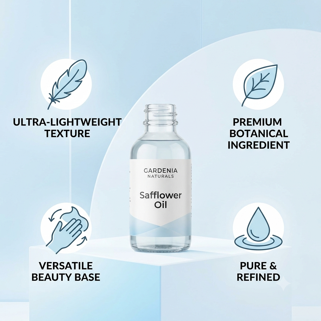 Safflower Oil Refined (Carthamus tinctorius) – Fast-Absorbing Safflower Oil for Lightweight Body Care
