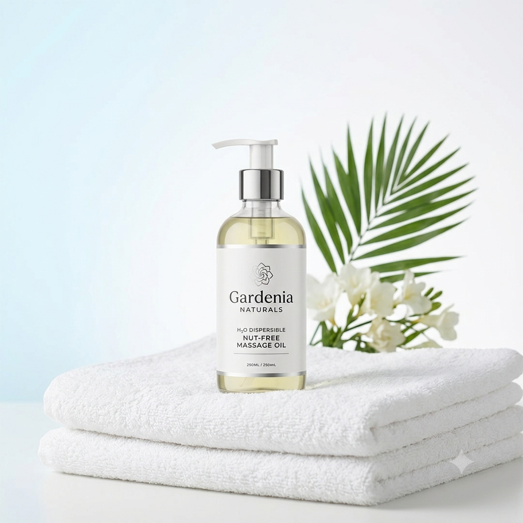 H2O Dispersible Nut Free Massage Oil – Nut-Free Water Dispersible Oil for Easy Laundry Cleanup