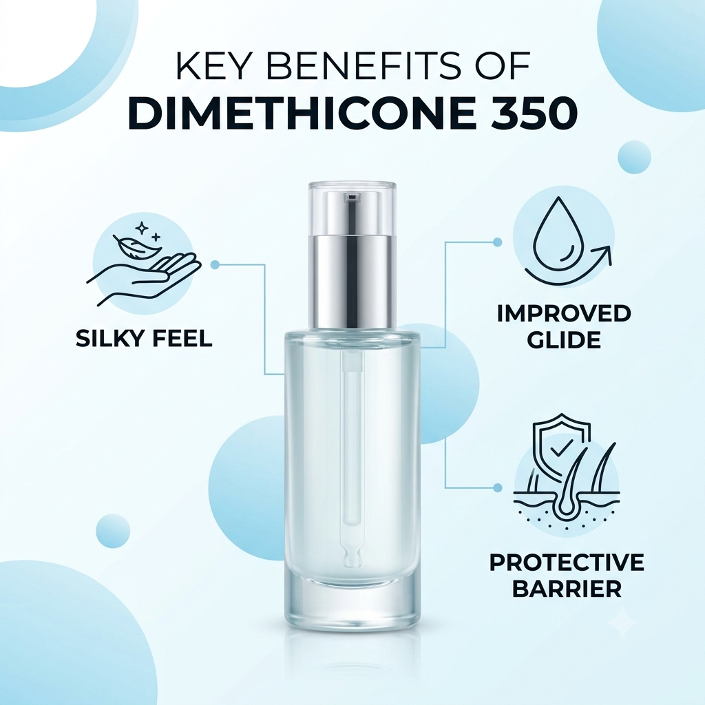 Dimethicone 350 SkinProtecting Cosmetic Silicone for Smooth Creams Lotions - Unscented natural cosmetic base cream for skincare formulations