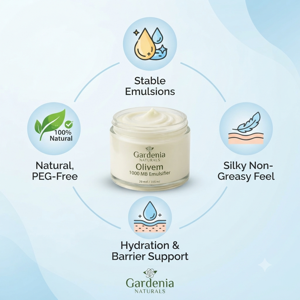 Olivem 1000 MB Natural Emulsifier ECOCERT Certified PlantBased Wax for Lotions - Natural ingredient for professional and DIY cosmetic use