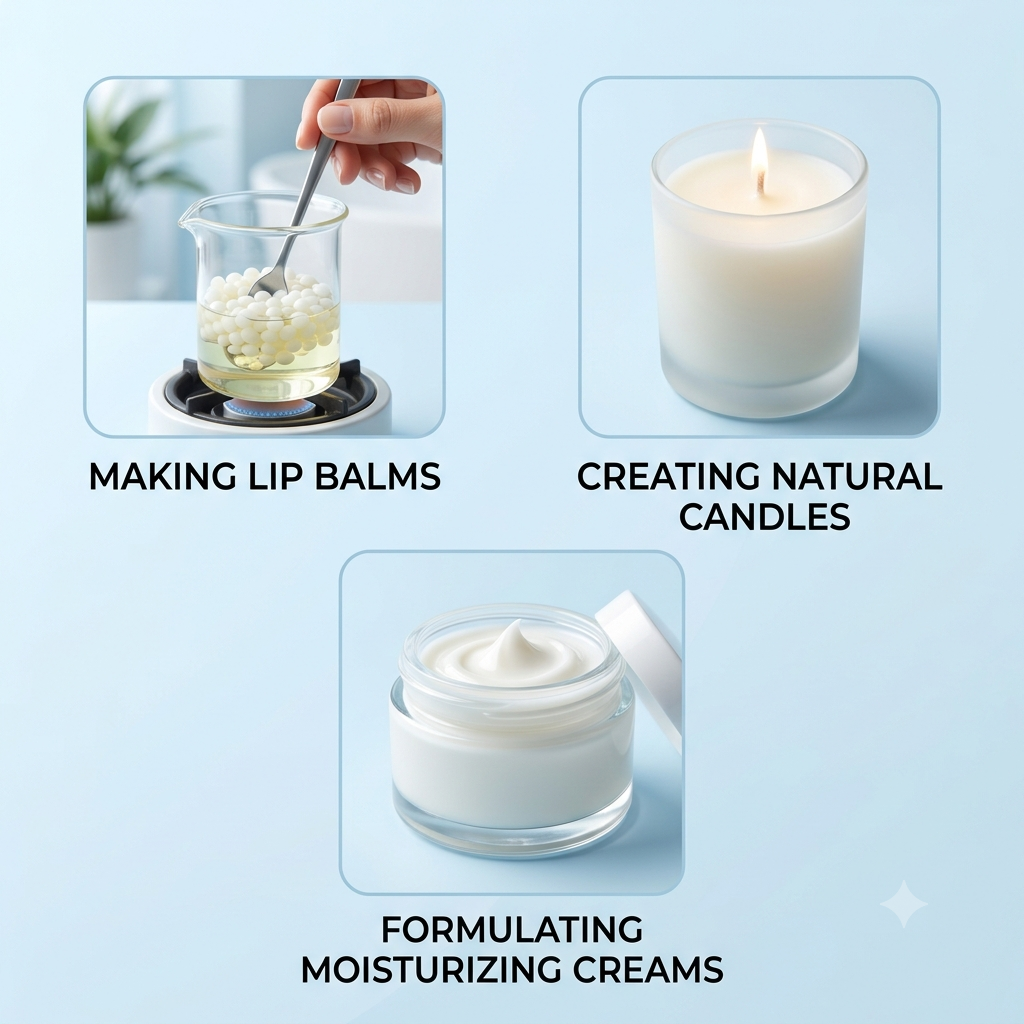 Bees Wax Beads White EasyMelt Refined Wax for Lip Balms Salves - Natural ingredient for professional and DIY cosmetic use